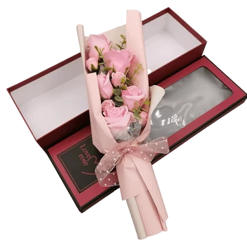 Szappanrózsa csokor díszdobozban