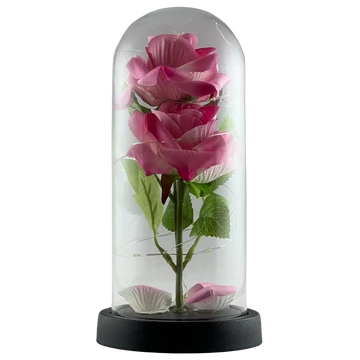 Rózsa üvegburában ledes