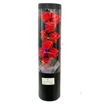 Szappanrózsák dobozban ledes 10x43 cm