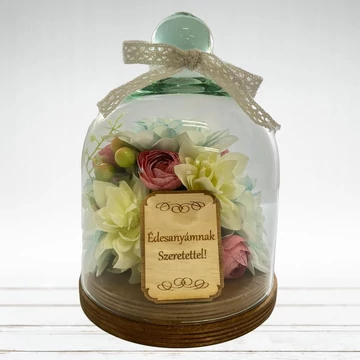 Selyemvirág üveg búrában