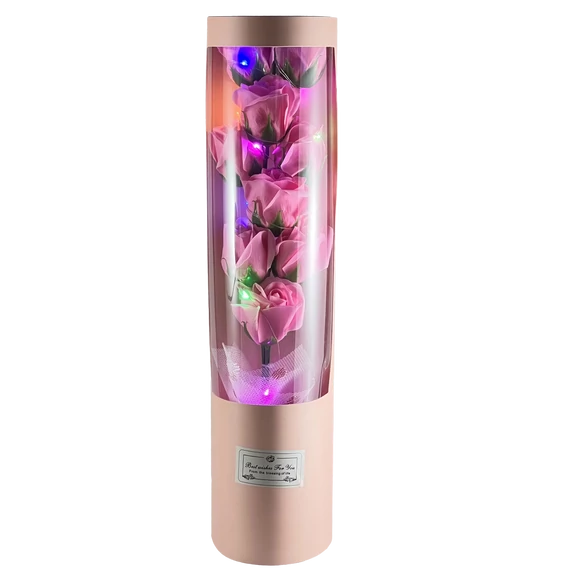 Szappanrózsák dobozban ledes