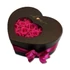 Kép 2/2 - Szappanrózsa szívbox, ablakos rózsadoboz - pink + led világítással-M